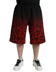 Dolce & Gabbana Red Leopard Print Cotton Bermuda Shorts -   -  Dolce & Gabbana.