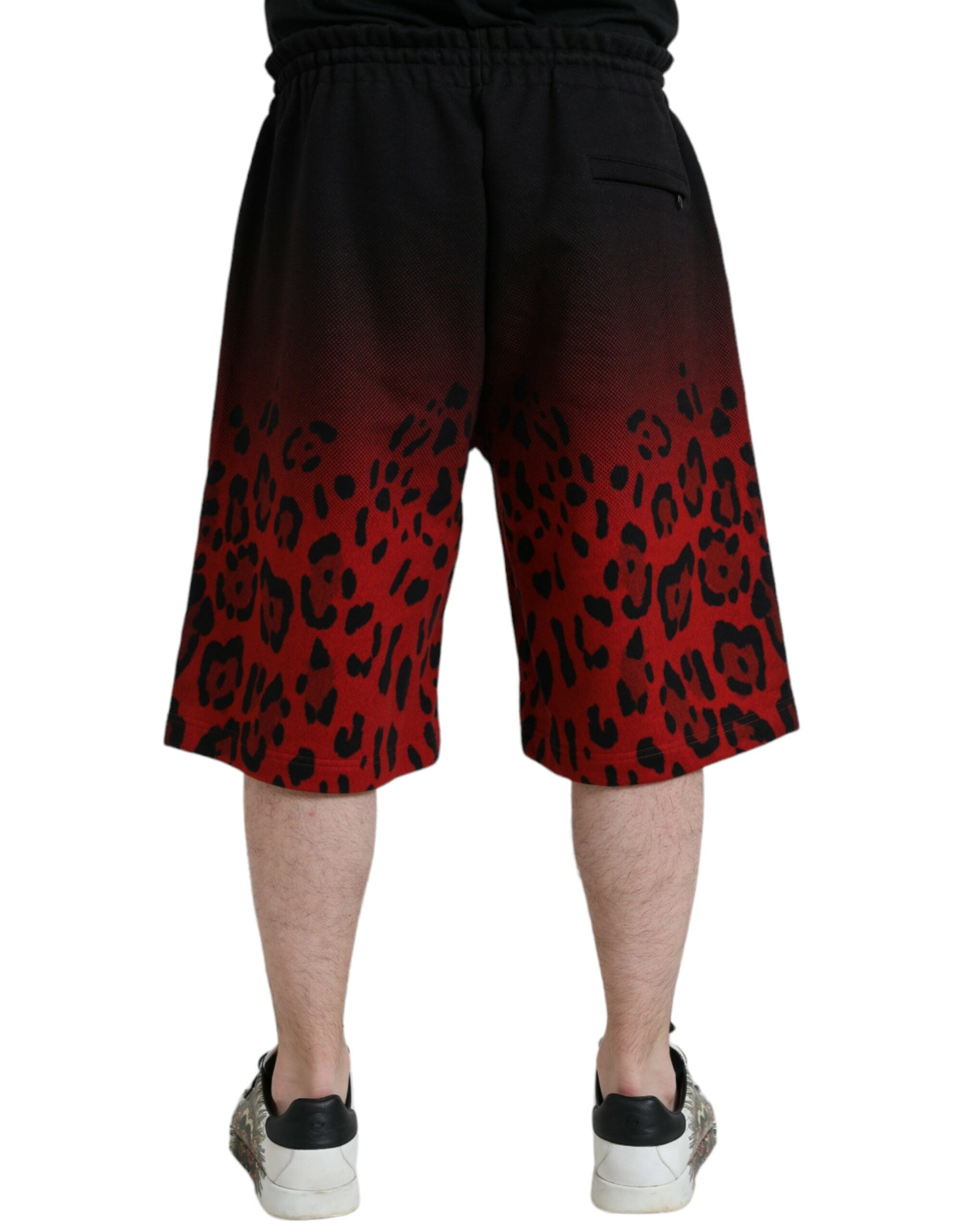 Dolce & Gabbana Red Leopard Print Cotton Bermuda Shorts -   -  Dolce & Gabbana. Dolce & Gabbana Red Leopard Print Cotton Bermuda Shorts -   -  Dolce & Gabbana.