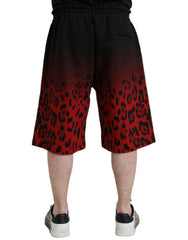Dolce & Gabbana Red Leopard Print Cotton Bermuda Shorts -   -  Dolce & Gabbana.