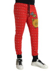 Dolce & Gabbana Red Year Of The Pig Jogger Sweatpants Pants -   -  Dolce & Gabbana.