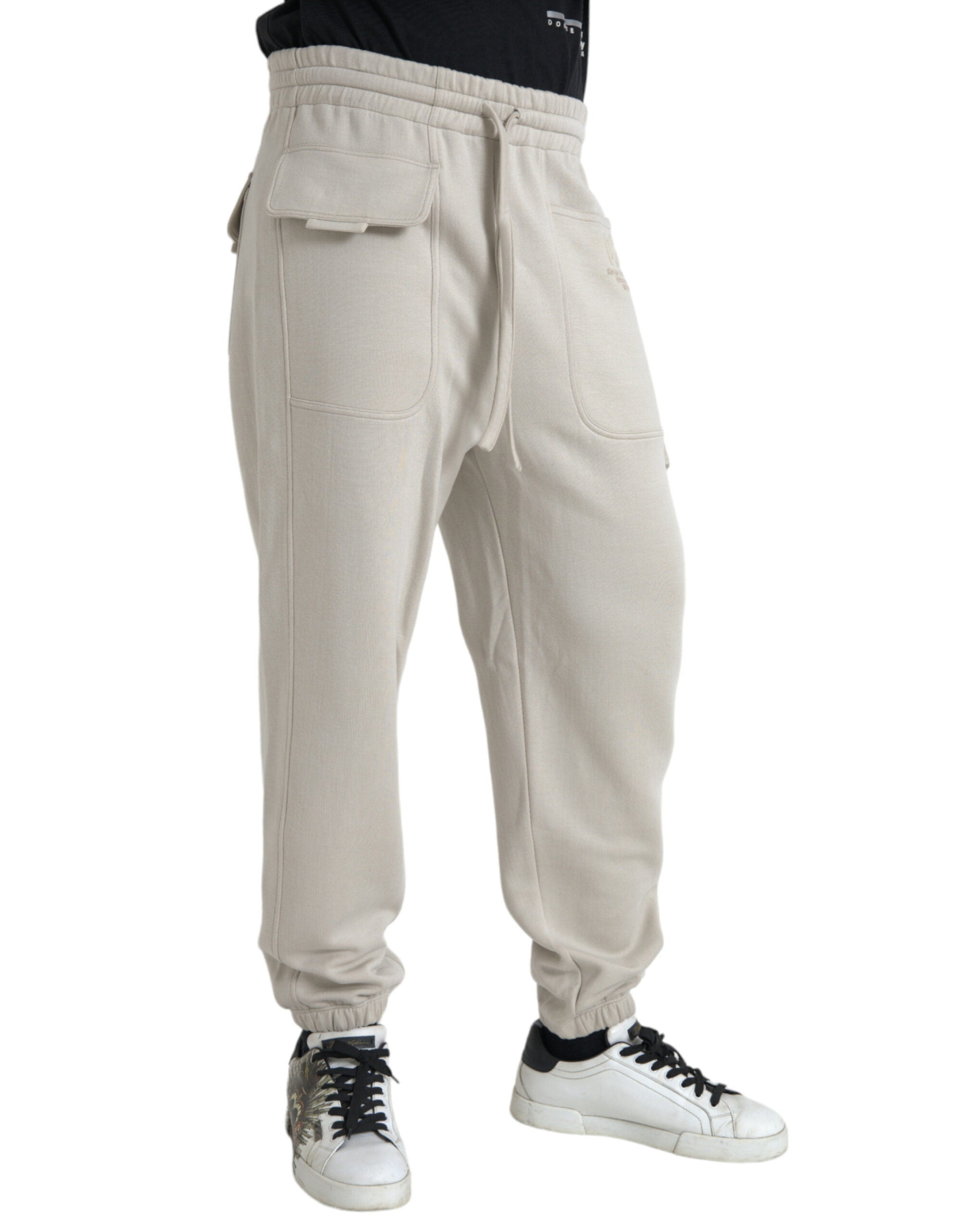 Dolce & Gabbana Off White Viscose Cargo Jogger Sweatpants Pants -   -  Dolce & Gabbana. Dolce & Gabbana Off White Viscose Cargo Jogger Sweatpants Pants -   -  Dolce & Gabbana.