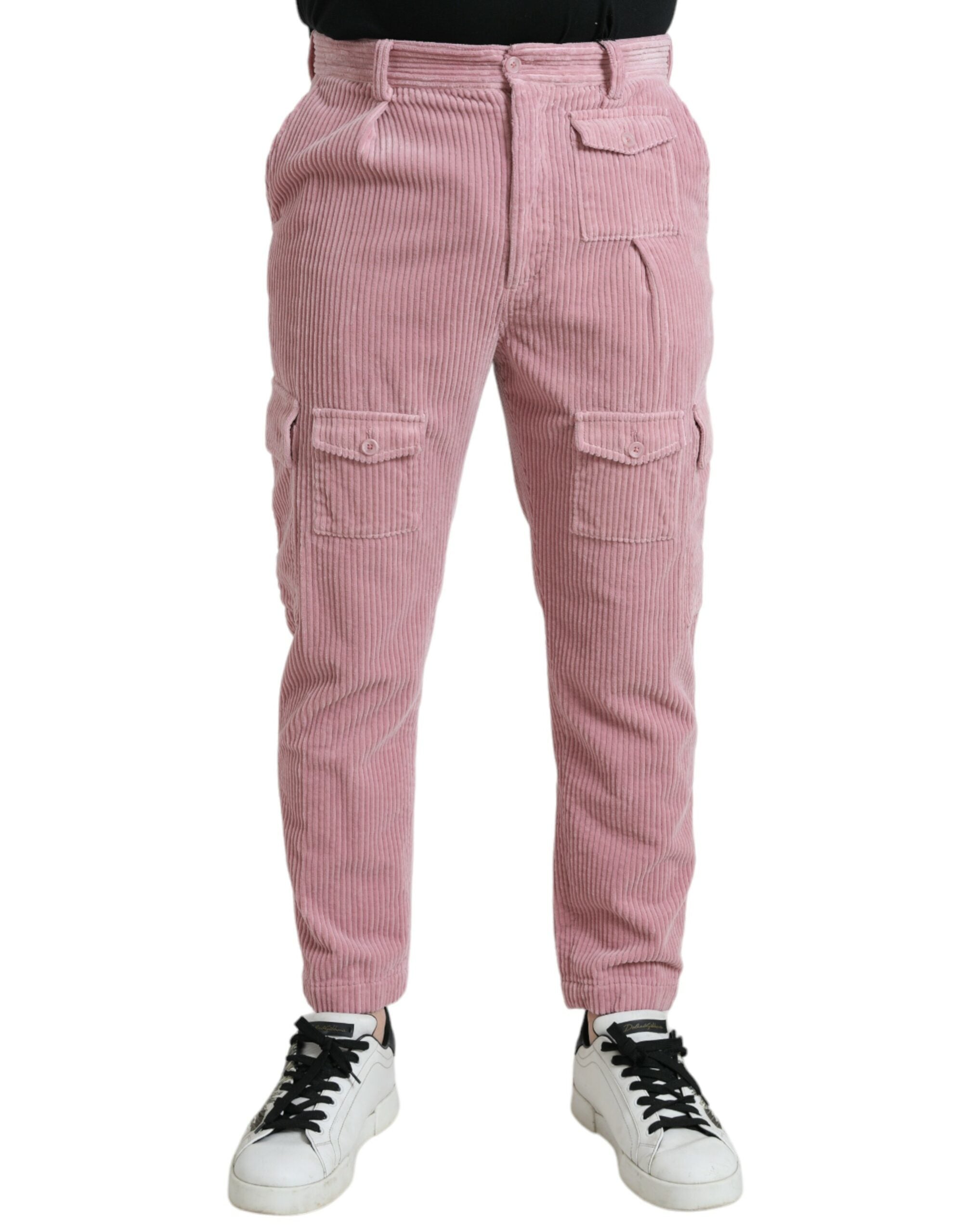 Dolce & Gabbana Pink Corduroy Cotton Stretch Skinny Cargo Jeans -   -  Dolce & Gabbana.