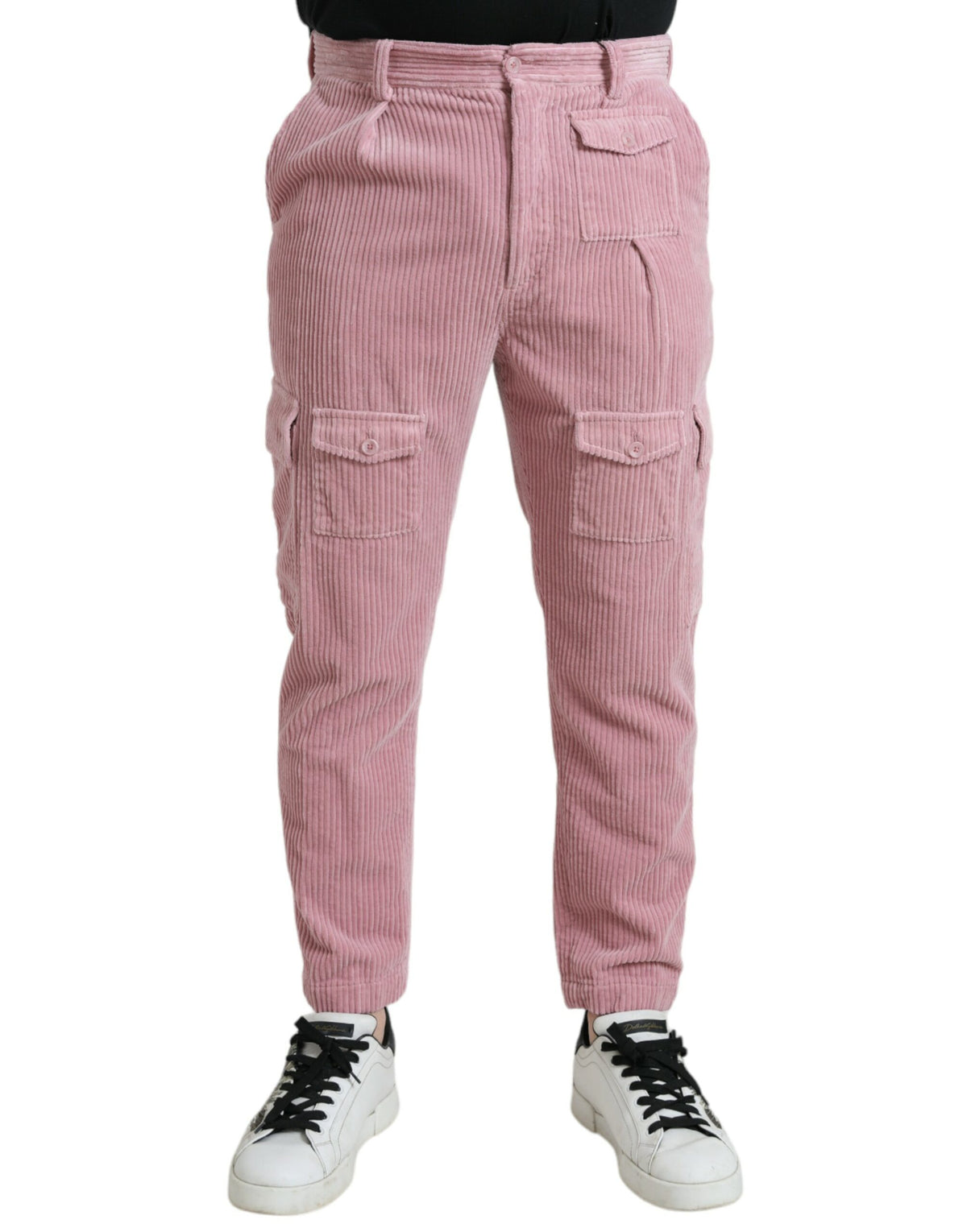 Dolce & Gabbana Pink Corduroy Cotton Stretch Skinny Cargo Jeans -   -  Dolce & Gabbana.