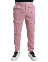 Dolce & Gabbana Pink Corduroy Cotton Stretch Skinny Cargo Jeans -   -  Dolce & Gabbana.