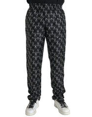 Dolce & Gabbana Black Horseshoe Print Silk Pants -   -  Dolce & Gabbana.