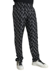 Dolce & Gabbana Black Horseshoe Print Silk Pants -   -  Dolce & Gabbana.