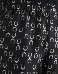 Dolce & Gabbana Black Horseshoe Print Silk Pants -   -  Dolce & Gabbana.