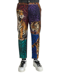 Dolce & Gabbana Multicolor Tiger Leopard Cotton Loose Tapered Pants -   -  Dolce & Gabbana.