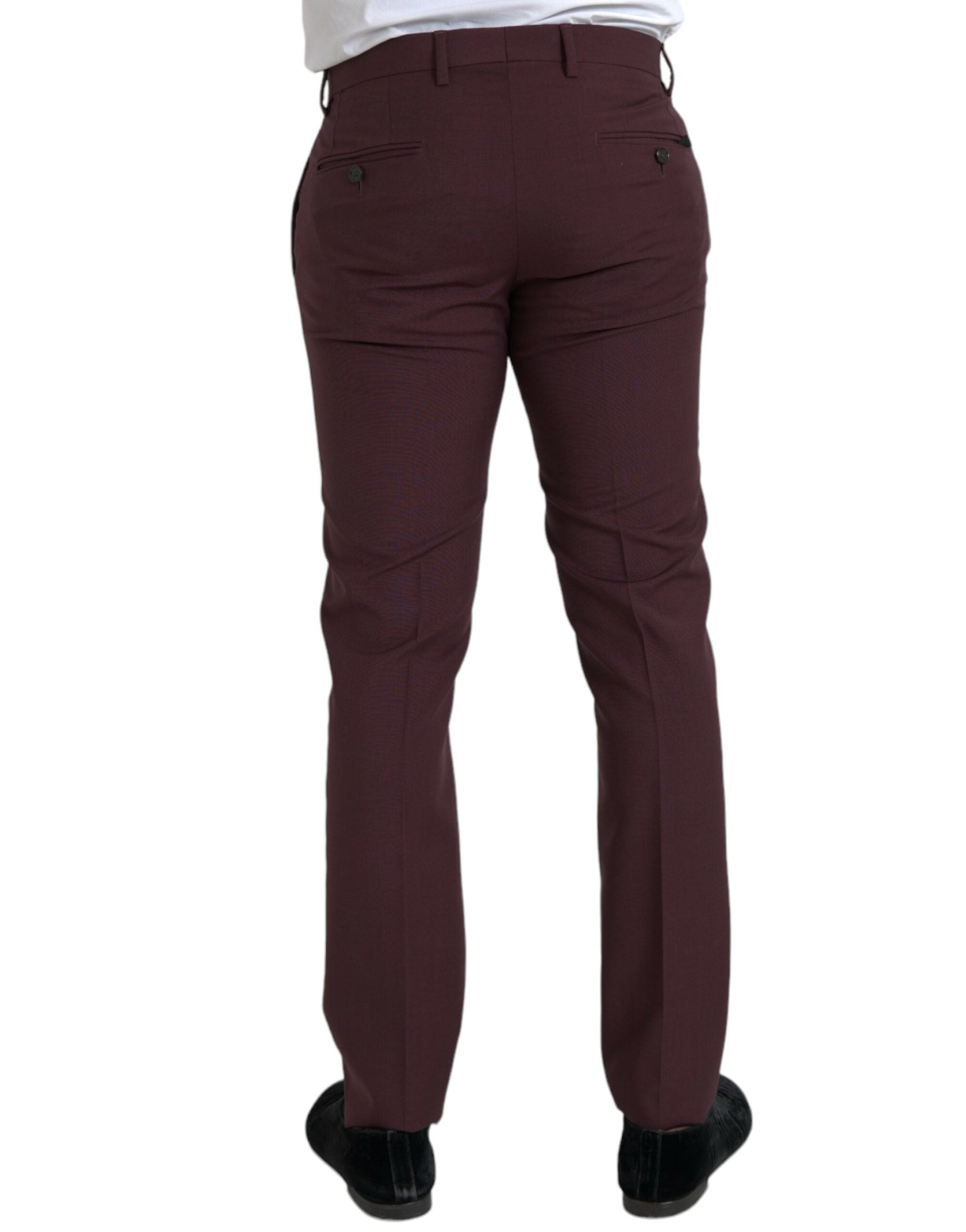 Dolce & Gabbana Maroon Wool Men Slim Fit Dress Pants -   -  Dolce & Gabbana. Dolce & Gabbana Maroon Wool Men Slim Fit Dress Pants -   -  Dolce & Gabbana.