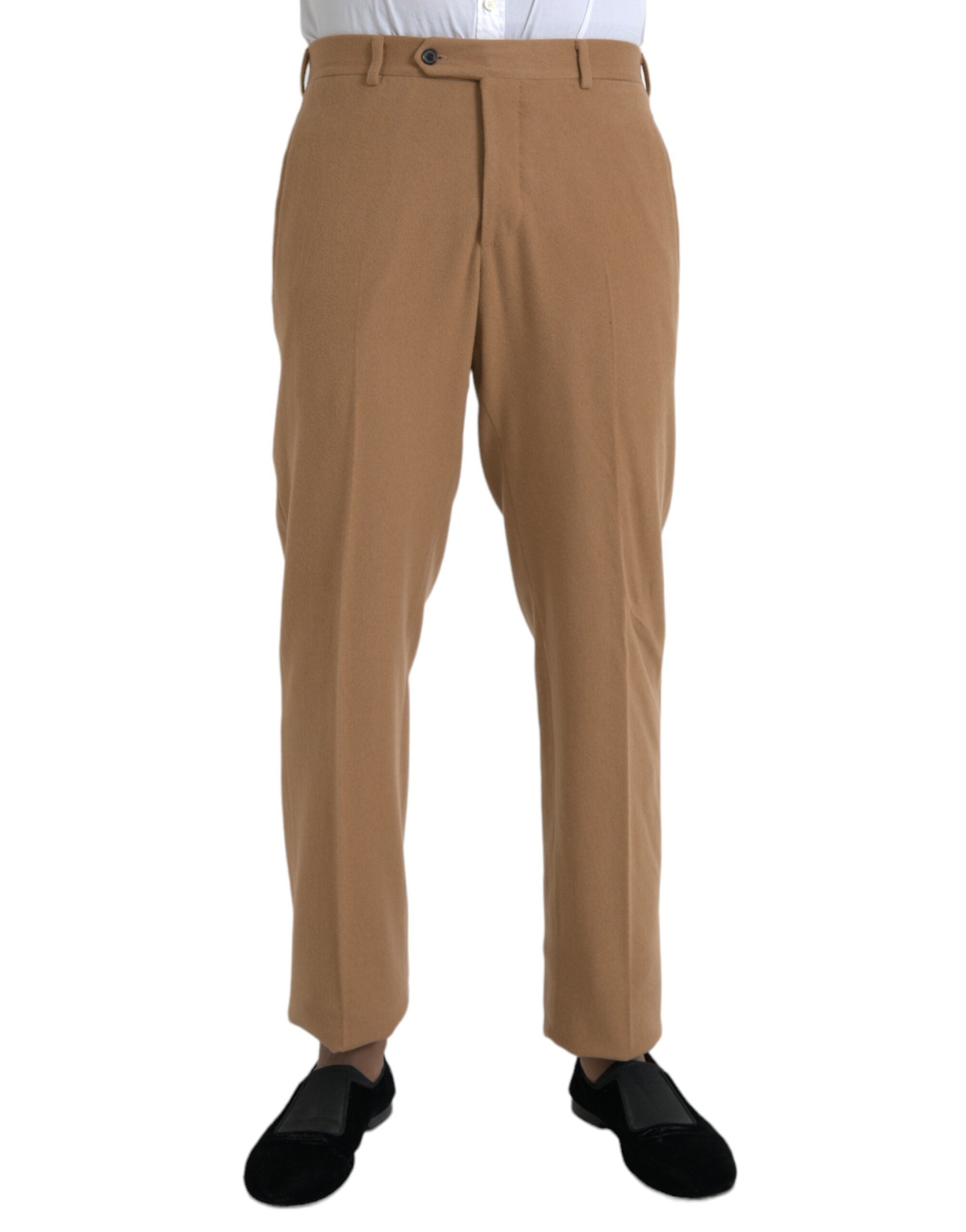 Prada Beige Cashmere Men Straight Fit Dress Pants -   -  Prada.