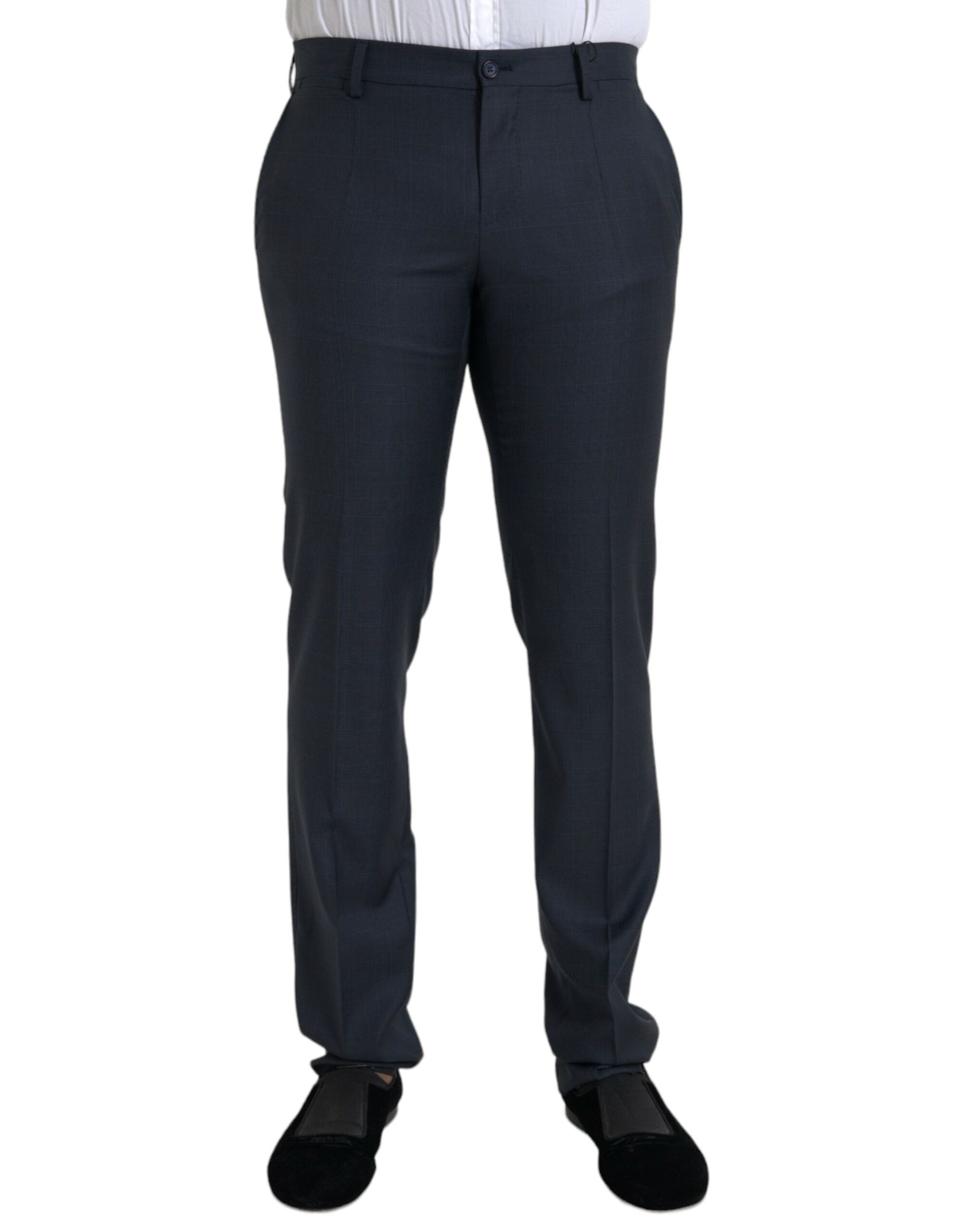 Dolce & Gabbana Blue Wool Men Skinny Dress Pants -   -  Dolce & Gabbana.