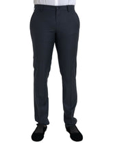 Dolce & Gabbana Blue Wool Men Skinny Dress Pants -   -  Dolce & Gabbana.