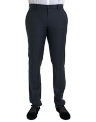 Dolce & Gabbana Blue Wool Men Skinny Dress Pants -   -  Dolce & Gabbana.