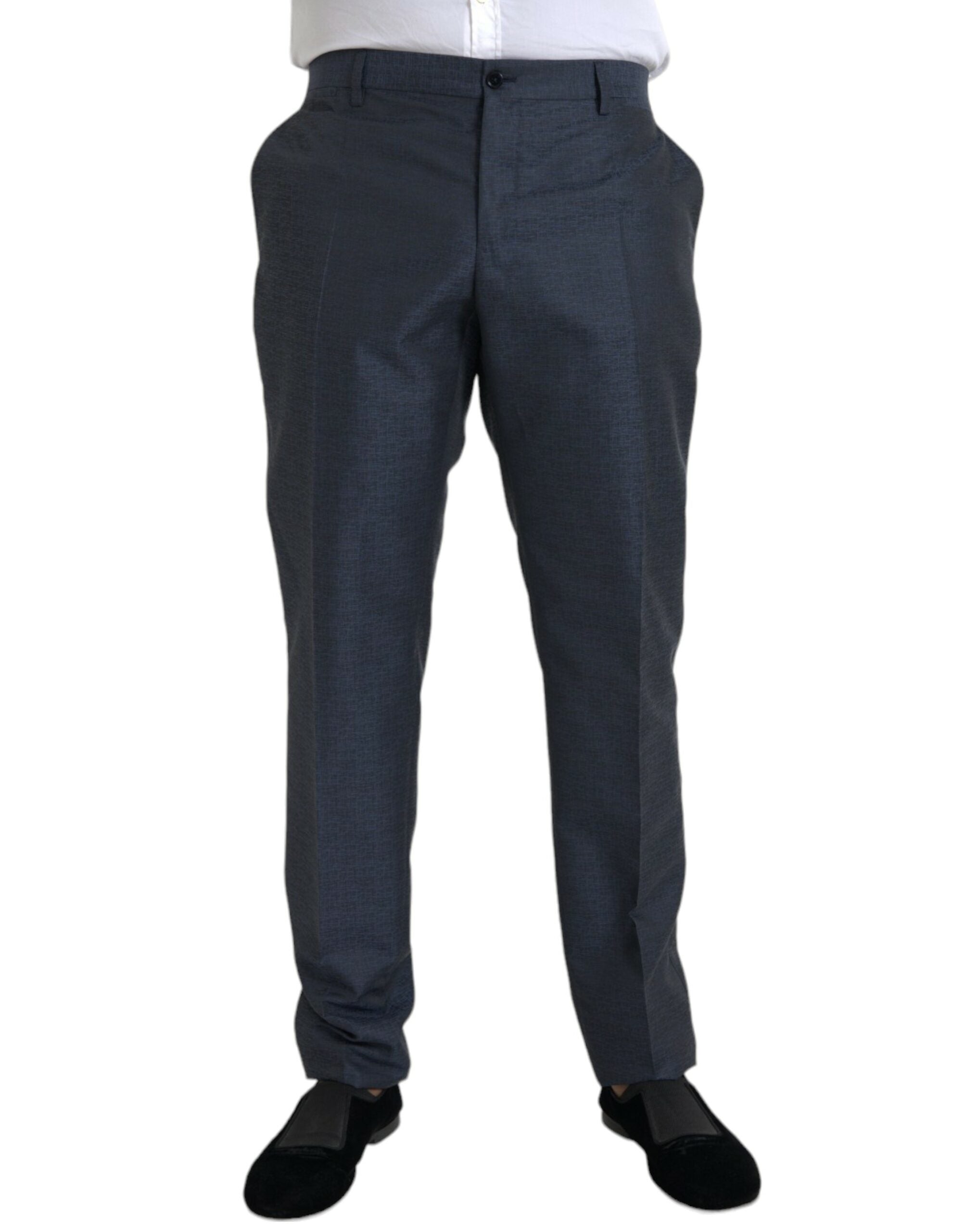 Dolce & Gabbana Blue Wool Men Skinny Dress Pants -   -  Dolce & Gabbana.
