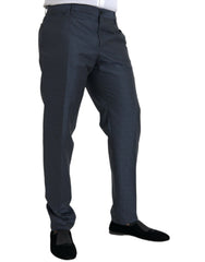 Dolce & Gabbana Blue Wool Men Skinny Dress Pants -   -  Dolce & Gabbana.