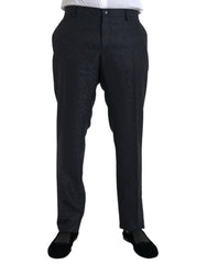 Dolce & Gabbana Blue Brocade Wool Skinny Men Dress Pants -   -  Dolce & Gabbana.
