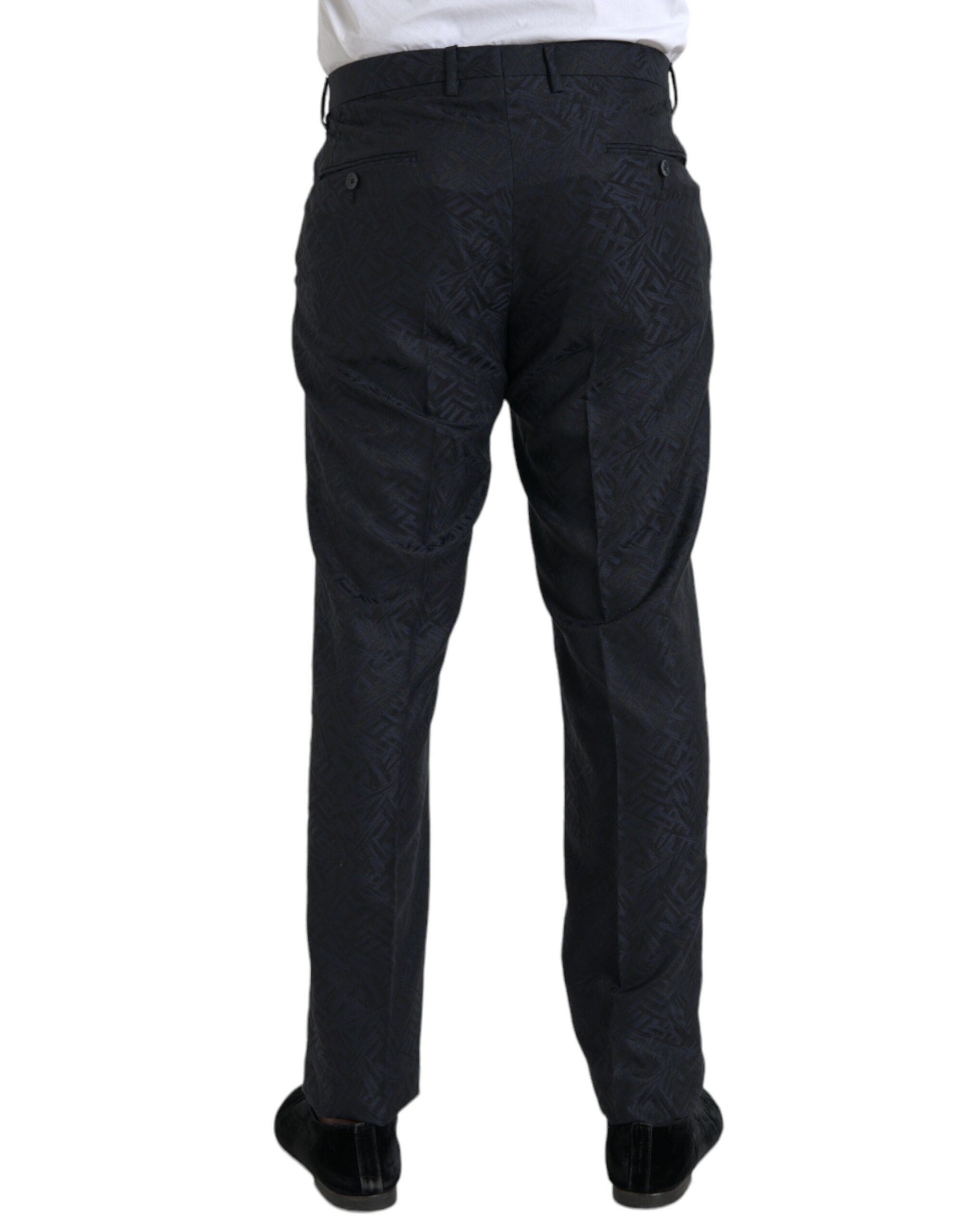 Dolce & Gabbana Blue Brocade Wool Skinny Men Dress Pants -   -  Dolce & Gabbana. Dolce & Gabbana Blue Brocade Wool Skinny Men Dress Pants -   -  Dolce & Gabbana.