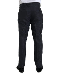 Dolce & Gabbana Blue Brocade Wool Skinny Men Dress Pants -   -  Dolce & Gabbana.