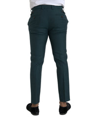 Dolce & Gabbana Green Wool Skinny Slim Dress Pants -   -  Dolce & Gabbana.