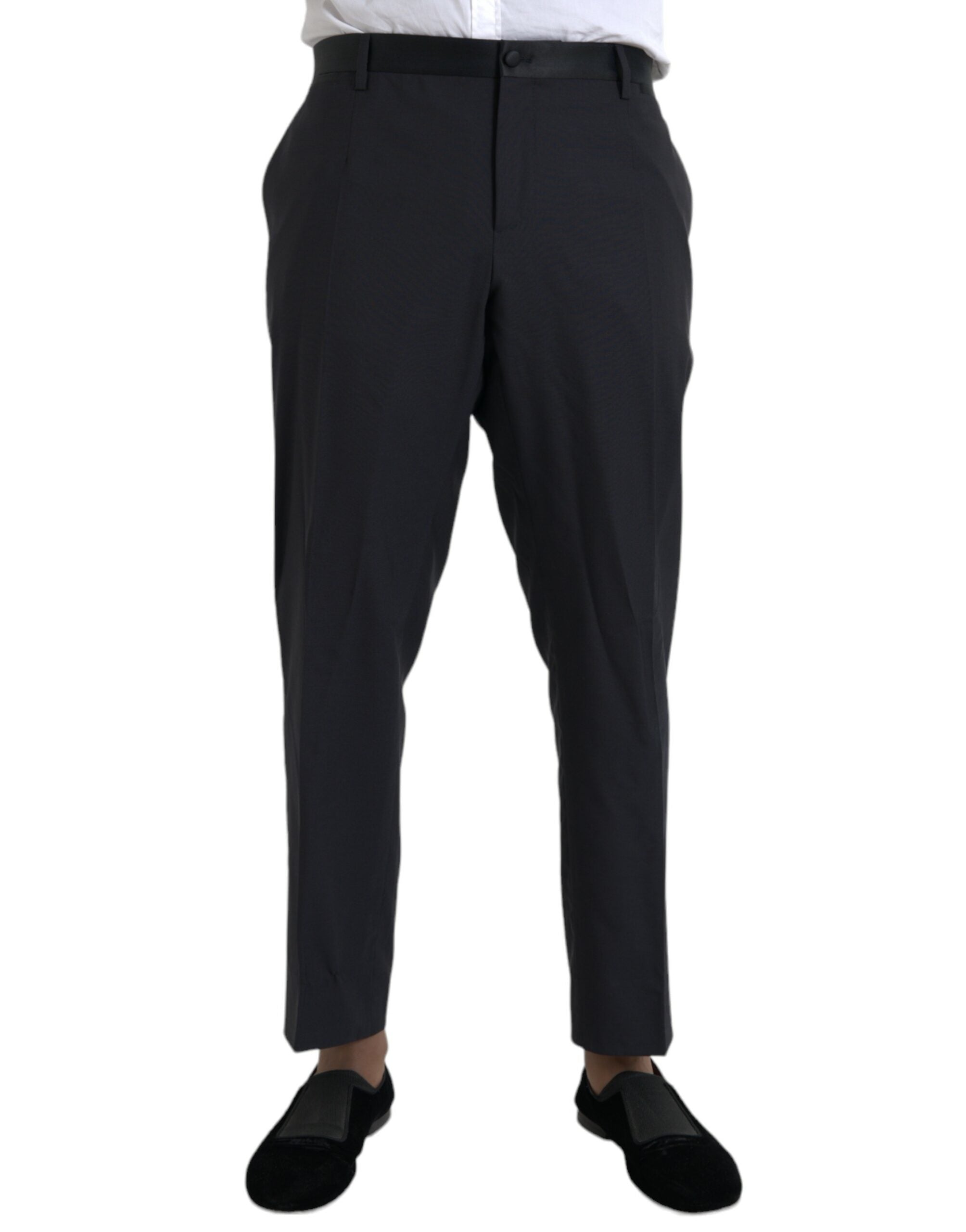 Dolce & Gabbana Blue Wool Men Skinny Dress Pants -   -  Dolce & Gabbana.