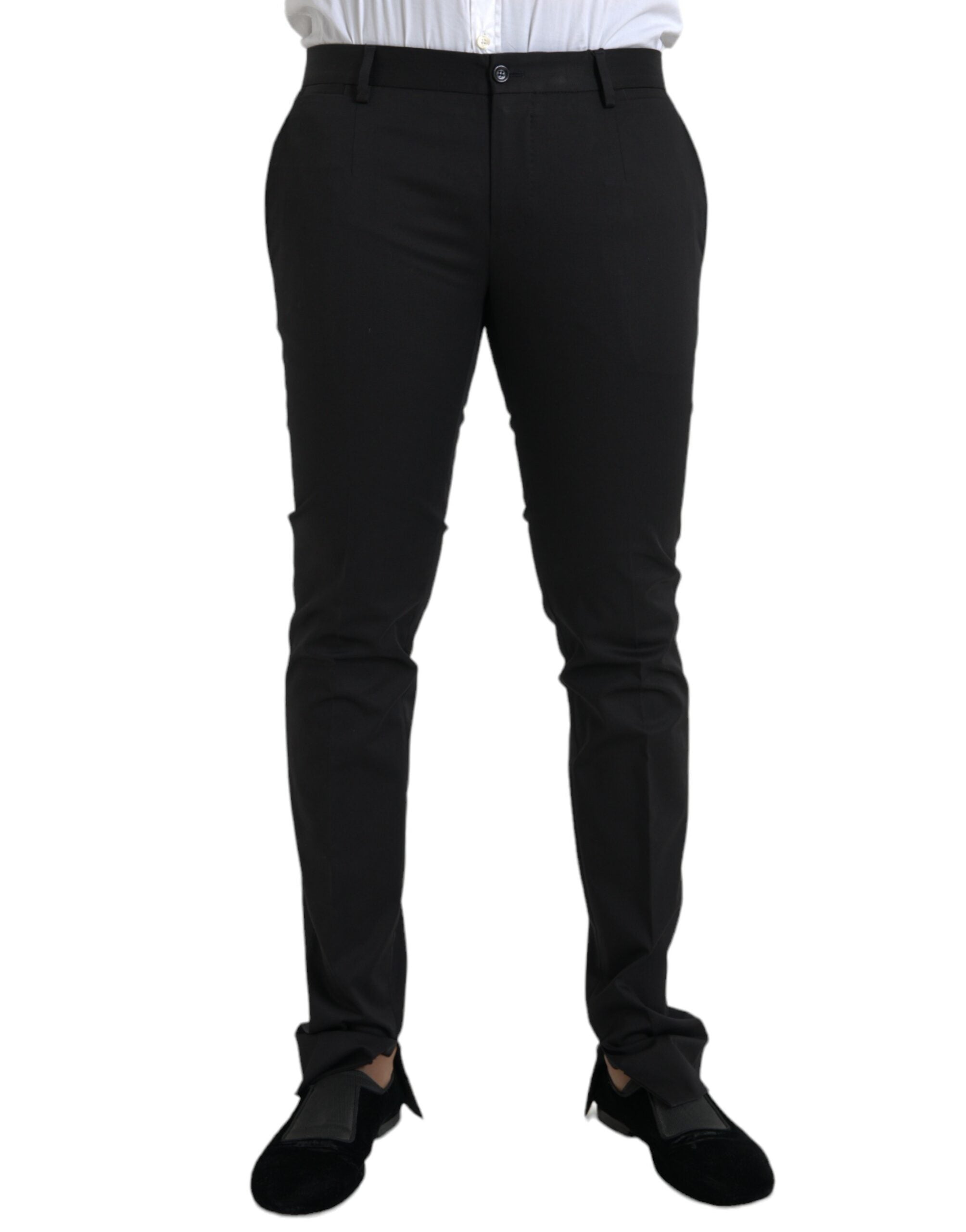 Dolce & Gabbana Black Cotton Stretch Skinny Dress Pants -   -  Dolce & Gabbana.