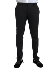 Dolce & Gabbana Black Cotton Stretch Skinny Dress Pants -   -  Dolce & Gabbana.