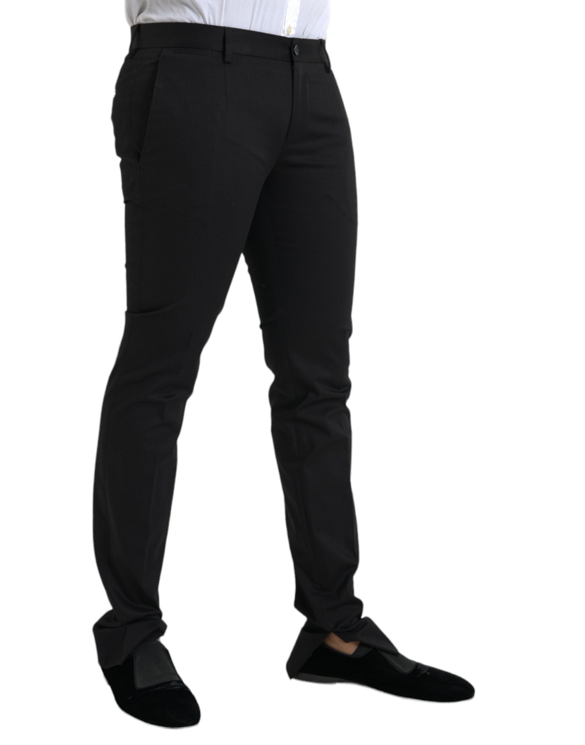 Dolce & Gabbana Black Cotton Stretch Skinny Dress Pants -   -  Dolce & Gabbana. Dolce & Gabbana Black Cotton Stretch Skinny Dress Pants -   -  Dolce & Gabbana.