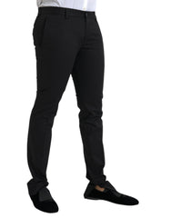 Dolce & Gabbana Black Cotton Stretch Skinny Dress Pants -   -  Dolce & Gabbana.
