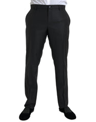 Dolce & Gabbana Black Wool Silk Skinny Dress Pants -   -  Dolce & Gabbana.