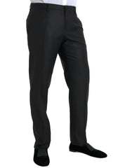 Dolce & Gabbana Black Wool Silk Skinny Dress Pants -   -  Dolce & Gabbana.
