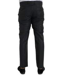 Dolce & Gabbana Black Wool Silk Skinny Dress Pants -   -  Dolce & Gabbana.