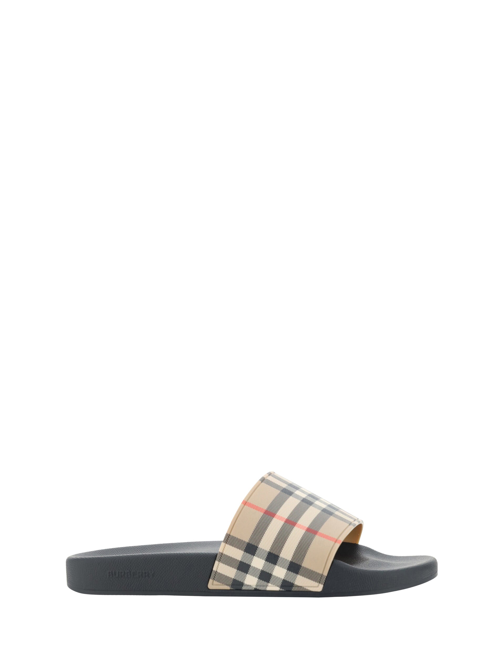 Burberry Brown Rubber Slides Sandals -   -  Burberry.