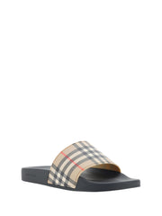 Burberry Brown Rubber Slides Sandals -   -  Burberry.