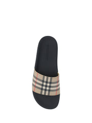 Burberry Brown Rubber Slides Sandals -   -  Burberry.