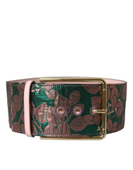 Dolce & Gabbana Multicolor Floral Jacquard Lurex Gold Buckle Belt -   -  Dolce & Gabbana.