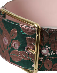Dolce & Gabbana Multicolor Floral Jacquard Lurex Gold Buckle Belt -   -  Dolce & Gabbana.