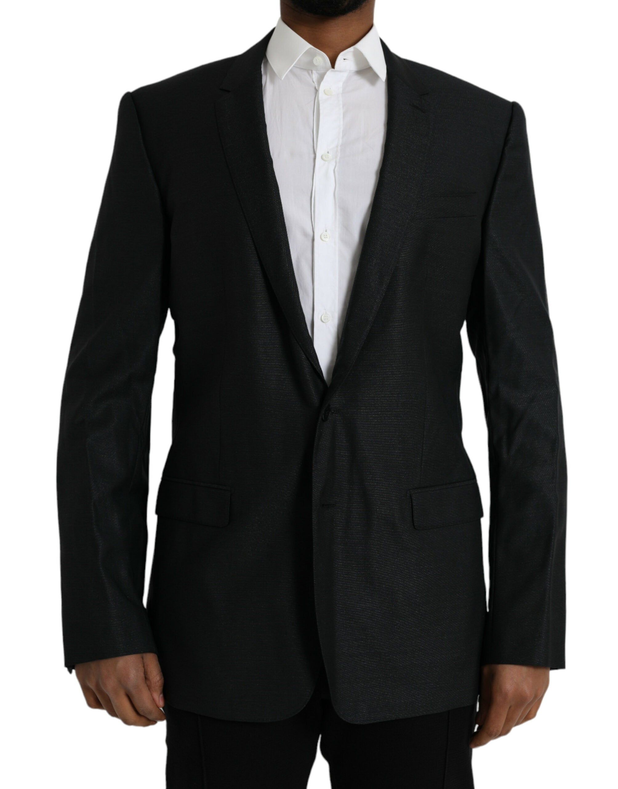 Dolce & Gabbana Black Wool Notch SingleBreasted Coat Blazer -   -  Dolce & Gabbana.