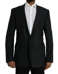 Dolce & Gabbana Black Wool Notch SingleBreasted Coat Blazer -   -  Dolce & Gabbana.