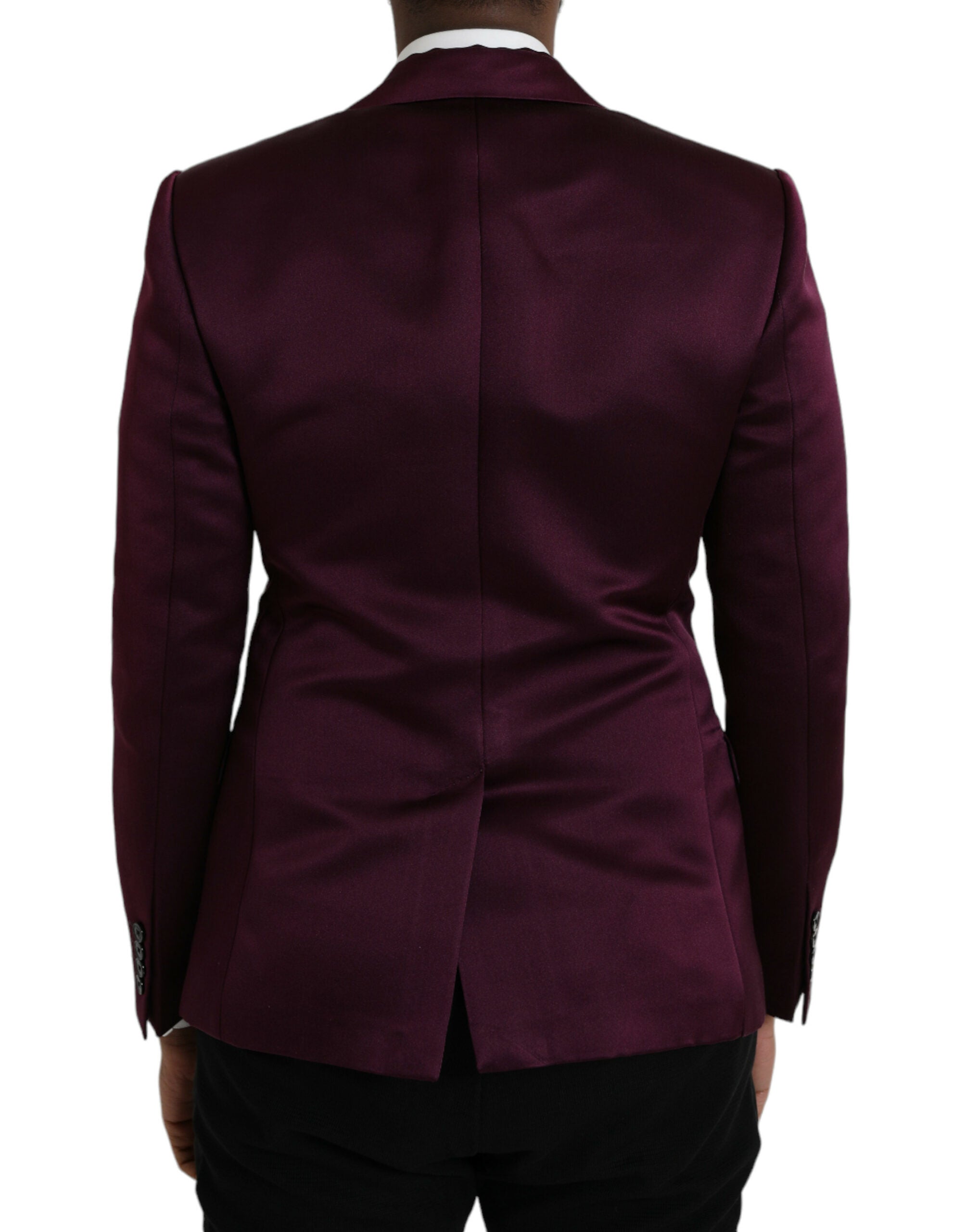 Dolce & Gabbana Maroon Silk Single Breasted Coat Blazer -   -  Dolce & Gabbana. Dolce & Gabbana Maroon Silk Single Breasted Coat Blazer -   -  Dolce & Gabbana.