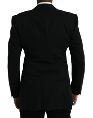 Dolce & Gabbana Black Wool Peak Single Breasted Coat Blazer -   -  Dolce & Gabbana.