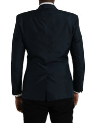 Dolce & Gabbana Blue GOLD Notch Single Breasted Coat Blazer -   -  Dolce & Gabbana.