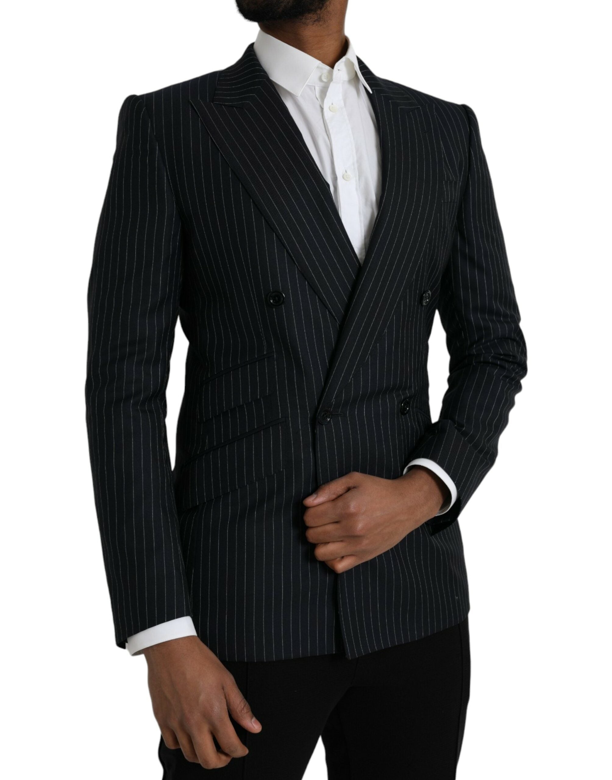 Dolce & Gabbana Black Stripe SICILIA Double Breasted Coat Blazer -   -  Dolce & Gabbana. Dolce & Gabbana Black Stripe SICILIA Double Breasted Coat Blazer -   -  Dolce & Gabbana.