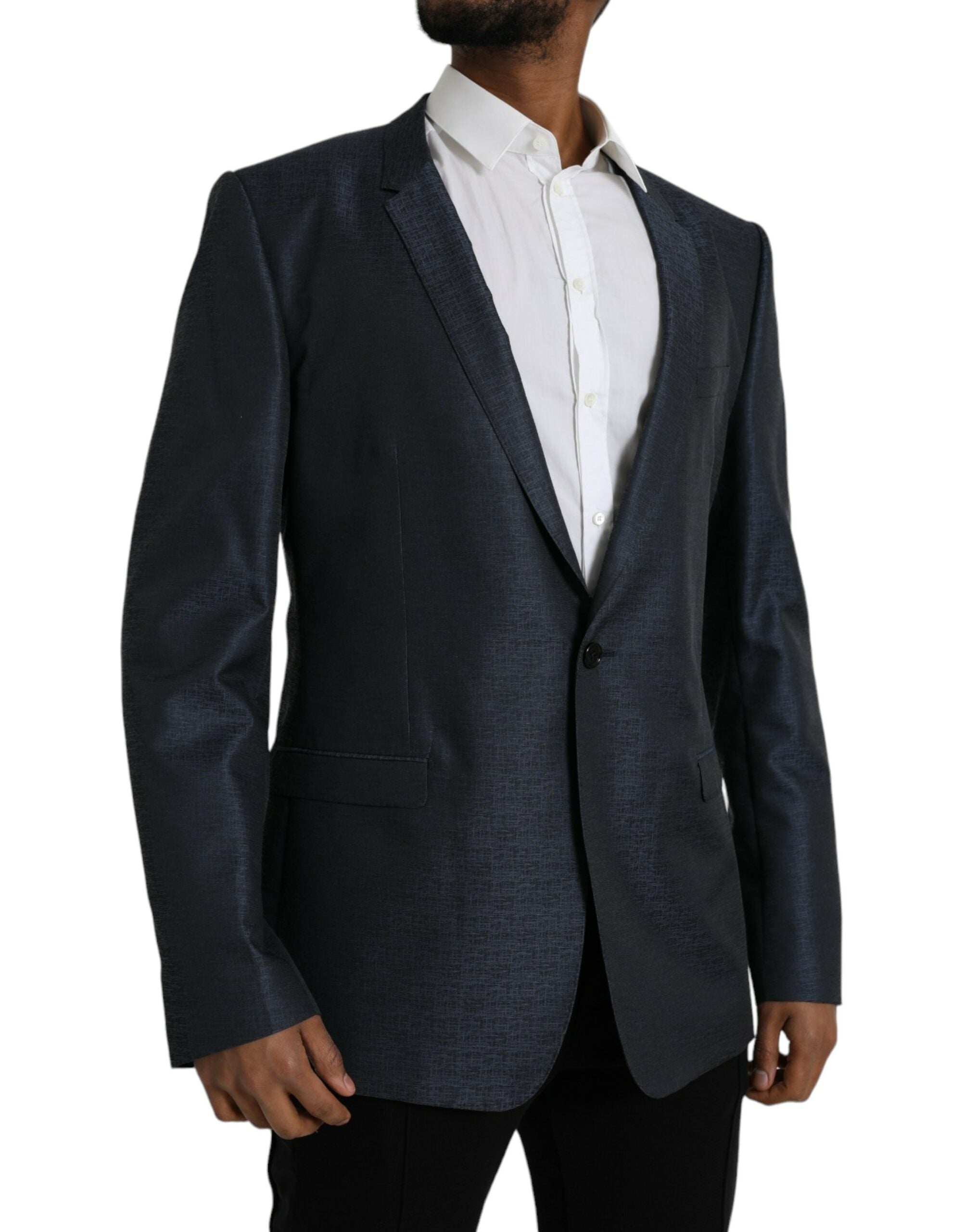 Dolce & Gabbana Blue Wool GOLD Single Breasted Coat Blazer -   -  Dolce & Gabbana. Dolce & Gabbana Blue Wool GOLD Single Breasted Coat Blazer -   -  Dolce & Gabbana.