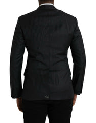 Dolce & Gabbana Black Stripe MARTINI Single Breasted Coat Blazer -   -  Dolce & Gabbana.