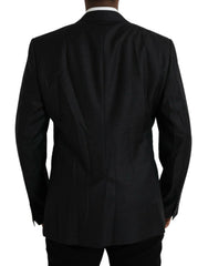 Dolce & Gabbana Black Wool MARTINI Single Breasted Coat Blazer -   -  Dolce & Gabbana.