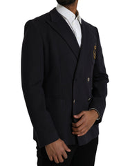 Dolce & Gabbana Dark Blue Crown Bee Double Breasted Blazer -   -  Dolce & Gabbana.