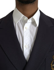 Dolce & Gabbana Dark Blue Crown Bee Double Breasted Blazer -   -  Dolce & Gabbana.