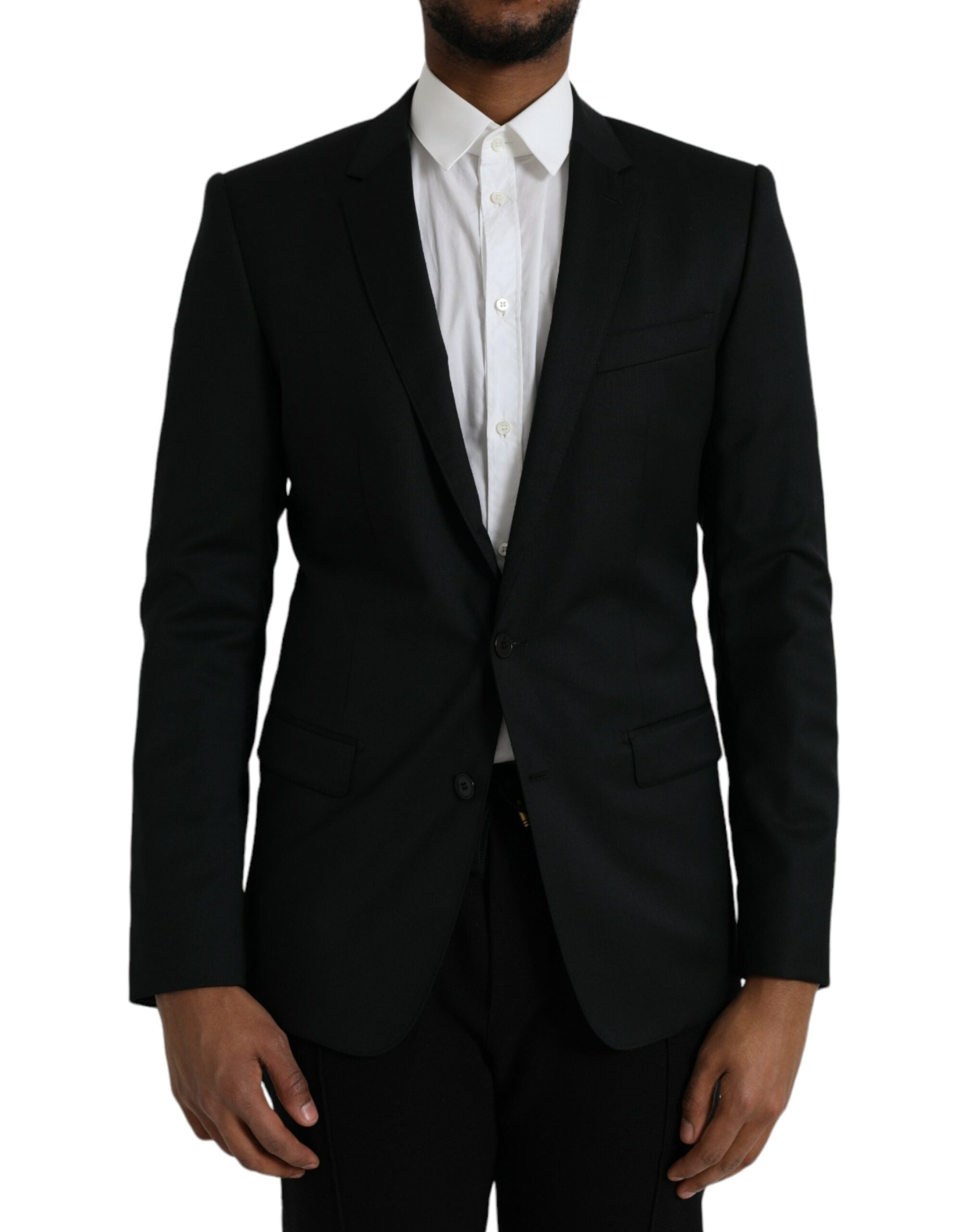 Dolce & Gabbana Black Wool MARTINI Single Breasted Blazer -   -  Dolce & Gabbana.