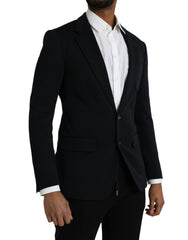 Dolce & Gabbana Black Wool Notch Single Breasted Coat Blazer -   -  Dolce & Gabbana.