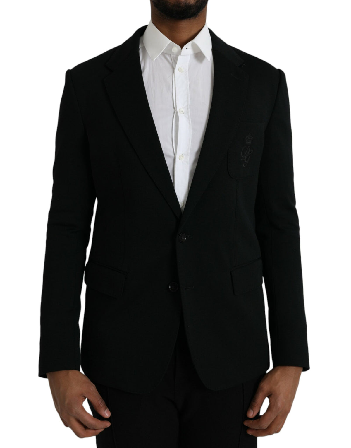 Dolce & Gabbana Black Wool Notch Single Breasted Coat Blazer -   -  Dolce & Gabbana.